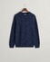 Gant Wool Neps Ronde Hals Lamswol Mix Trui Avond Blauw