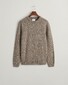 Gant Wool Neps Ronde Hals Lamswol Mix Trui Dark Grey Melange