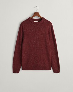 Gant Wool Neps Ronde Hals Lamswol Mix Trui Plumped Red