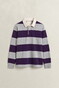 Gant Yarn Dyed Striped Heavy Rugger Trui Grijs Melange
