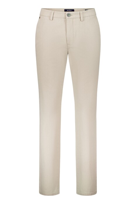 Gardeur Benito Authentic Chino Look Fine Texture Comfort Stretch Broek Licht Zand