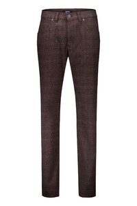Gardeur Bill-3 Check Pattern Soft Touch Broek Donker Bruin