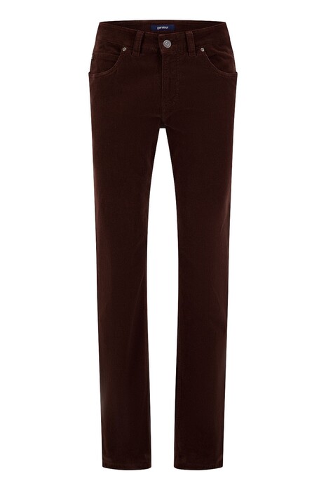 Gardeur Bill-3 Organic Cotton Corduroy High Comfort Corduroy Broek Donker Bruin