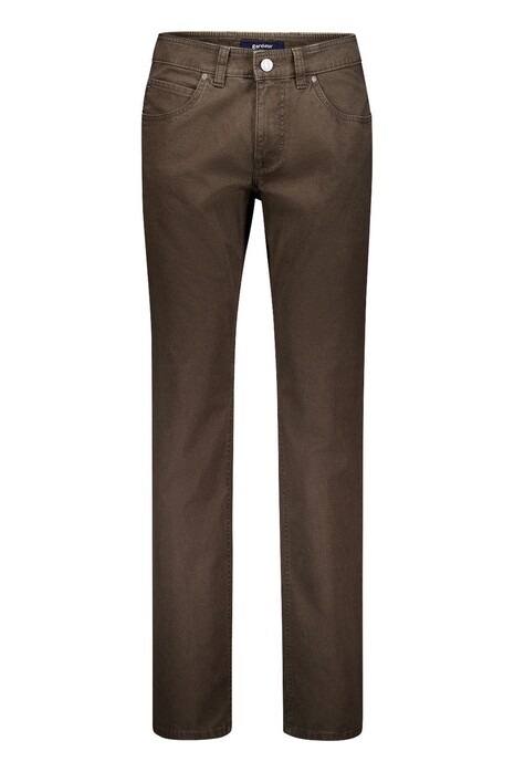 Gardeur Bill Everyday Fine Patterned Cotton Soft Touch Comfort Stretch Broek Bruin