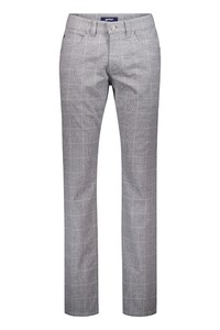 Gardeur Bill Wool-Look Soft Touch Check Broek Licht Grijs