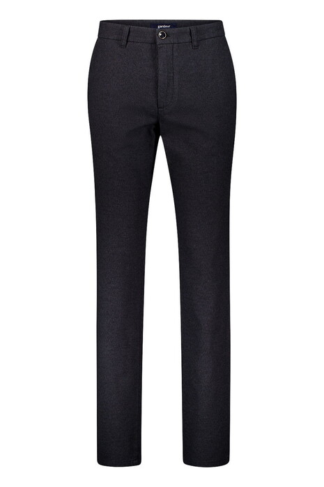 Gardeur Bono Business Hero Wool Look Soft Touch Fine Texture Pattern Broek Anthracite