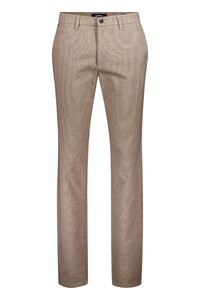 Gardeur Bono Business Hero Wool Look Soft Touch Fine Texture Pattern Broek Donker Beige