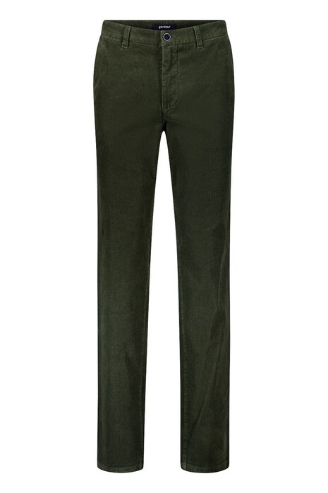 Gardeur Bono Finest Corduroy Soft Warm Touch Everyday Essential Corduroy Broek Donker Khaki