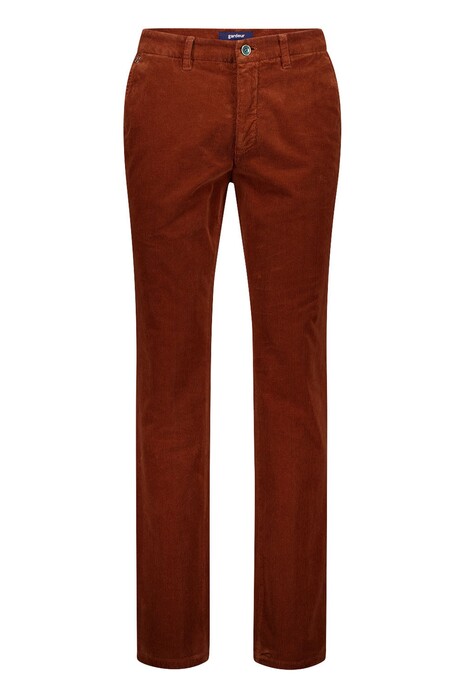 Gardeur Bono Organic Cotton Blend Casual Soft Corduroy Corduroy Broek Roest