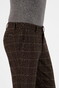 Gardeur Bono Soft Touch Easy Care Wool Look Check Pattern Broek Donker Bruin