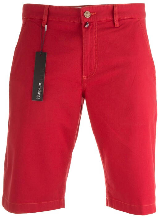 Gardeur Jasper Flat-Front Stretch Cotton Bermuda Rood