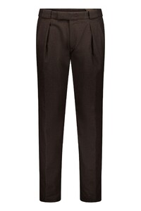 Gardeur Livio Wool Flanel Comfort Stretch Pants Dark Brown Melange