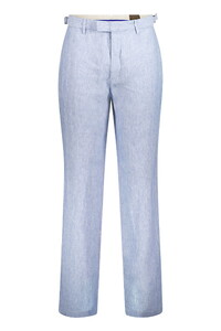 Gardeur Loretoo Fine Linen Dry Cool Touch Elevated Wearing Comfort Broek Midden Blauw