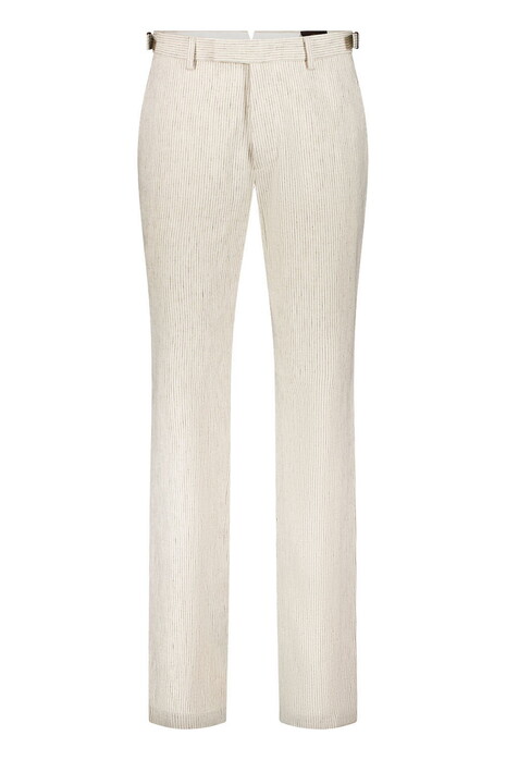 Gardeur Loretto Dry Touch Linnen Cotton Pin Stripe Weave Broek Zand