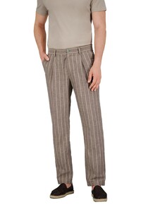 Gardeur Noto Lightweight Summerly Touch Linen Stripe Pants Light Brown