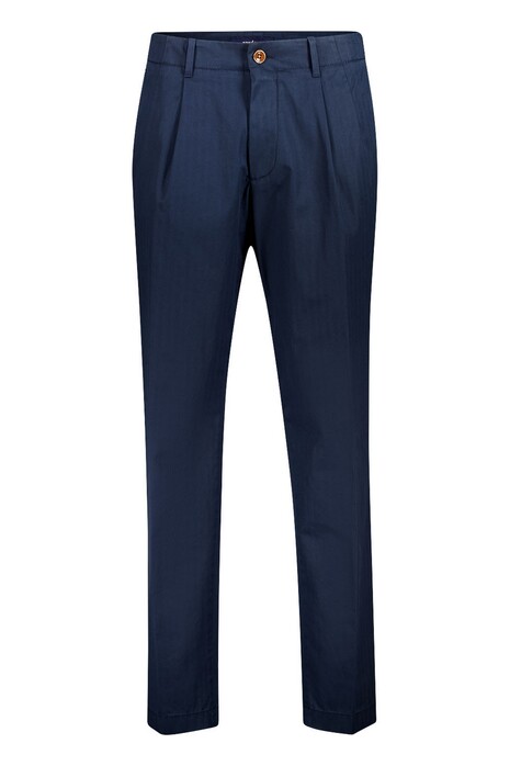 Gardeur Roman Leisure Luxury Herringbone Weave Heavy Weight Cotton Pants Dark Marine