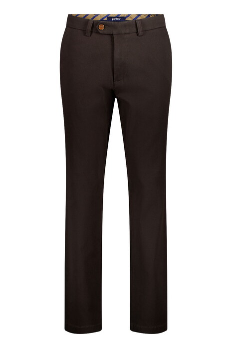 Gardeur Roman Leisure Luxury King Twill Soft Touch Comfort Stretch Broek Donker Bruin