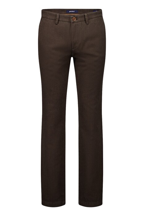 Gardeur Savage-2 Ewoolution Micro Texture Pattern Broek Donker Bruin