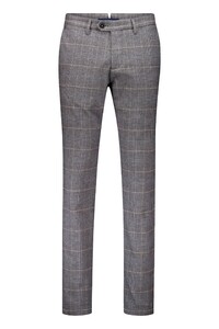 Gardeur Savage Wool Look Cotton Blend Check Soft Touch Broek Licht Grijs