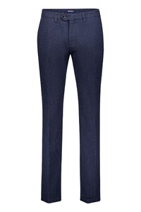Gardeur Sonny-8 Fine Check Pattern Cotton Blend Pants Marine