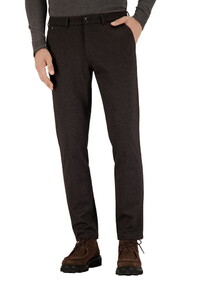 Gardeur Tonic Flanel Touch Printed Jersey Wool Look Broek Bruin