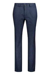Gardeur Tonic Patterned Jersey Flanel Touch Cosy Comfort Wool Look Broek Marine
