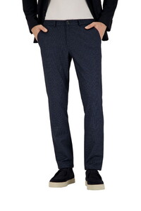 Gardeur Tonic Patterned Jersey Flannel Touch Cosy Comfort Wool Look Pants Marine