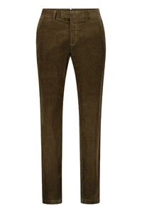 Gardeur Tybalt Genua Corduroy Soft Touch Cotton Tencel Subtle Stretch Corduroy Broek Donker Khaki
