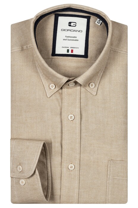 Giordano Bologna Button Down Soft Handfeel Oxford Shirt Sand