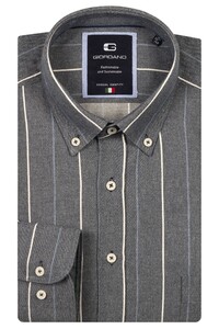 Giordano Brando Button-Down Soft Brushed Satin Multi Stripe Shirt Sky Blue
