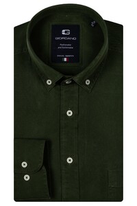Giordano Brando Button Down Uni Color Soft Handfeel Overhemd Donker Groen