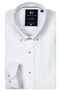 Giordano Brando Classic Brushed Oxford Uni Color Button-Down Overhemd Optical White