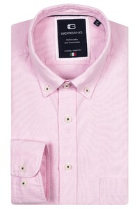 Giordano Brando Classic Brushed Oxford Uni Color Button-Down Shirt Light Pink
