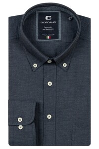 Giordano Brando Faux-Uni Flanel Twill Wooltouch Mélange Overhemd Navy