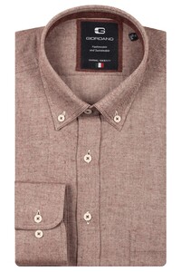 Giordano Brando Faux-Uni Flanel Twill Wooltouch Mélange Overhemd Rood