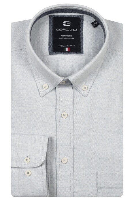 Giordano Brando Faux-Uni Flannel Twill Wooltouch Mélange Shirt Soft Blue