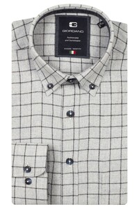 Giordano Brando Flanel Check Wooltouch Mélange Overhemd Navy