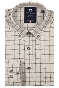 Giordano Brando Flannel Check Wooltouch Mélange Shirt Soft Grey