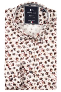 Giordano Brando Flower Pattern Soft Brushed Twill Shirt Deep Mauve