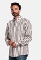 Giordano Brando Soft Brushed Satin Stripe Button-Down Shirt Dark Brown Melange