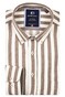 Giordano Brando Soft Brushed Satin Stripe Button-Down Shirt Dark Brown Melange