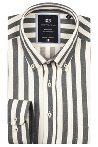 Giordano Brando Soft Brushed Satin Stripe Button-Down Shirt Navy