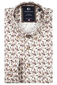 Giordano Brando Soft Brushed Twill Leaf Pattern Shirt Red