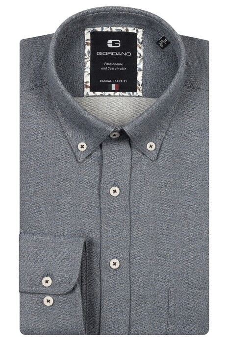 Giordano Brando Soft Dobby Flanel Button-Down Overhemd Navy