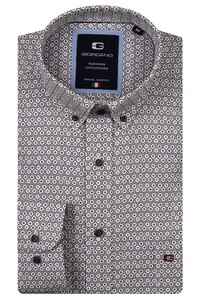 Giordano Brando Soft Twill Hexagon Fantasy Overhemd Groen-Multi
