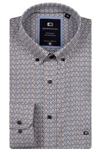 Giordano Brando Soft Twill Hexagon Fantasy Shirt Navy-Multi