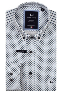 Giordano Brando Soft Twill Small Geometric Pattern Overhemd Navy