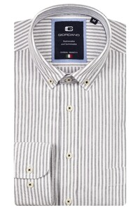 Giordano Brando Soft Washed Oxford Gingham Stripe Button-Down Shirt Black