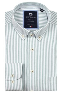 Giordano Brando Soft Washed Oxford Gingham Stripe Button-Down Shirt Green