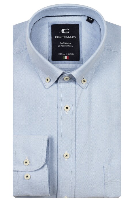 Giordano Brando Soft Washed Oxford Overhemd Soft Blue